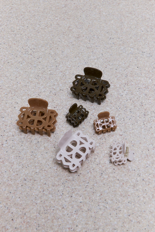 Black x Caramel Claw Clip Set (2 pieces)