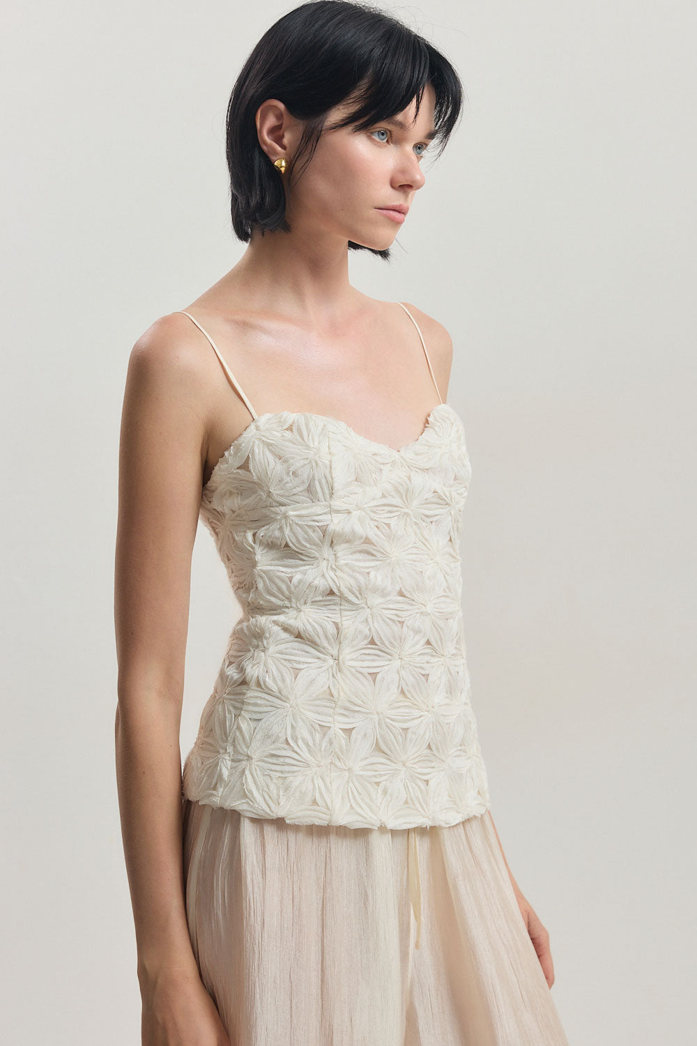 Embossed Floral Corset Top