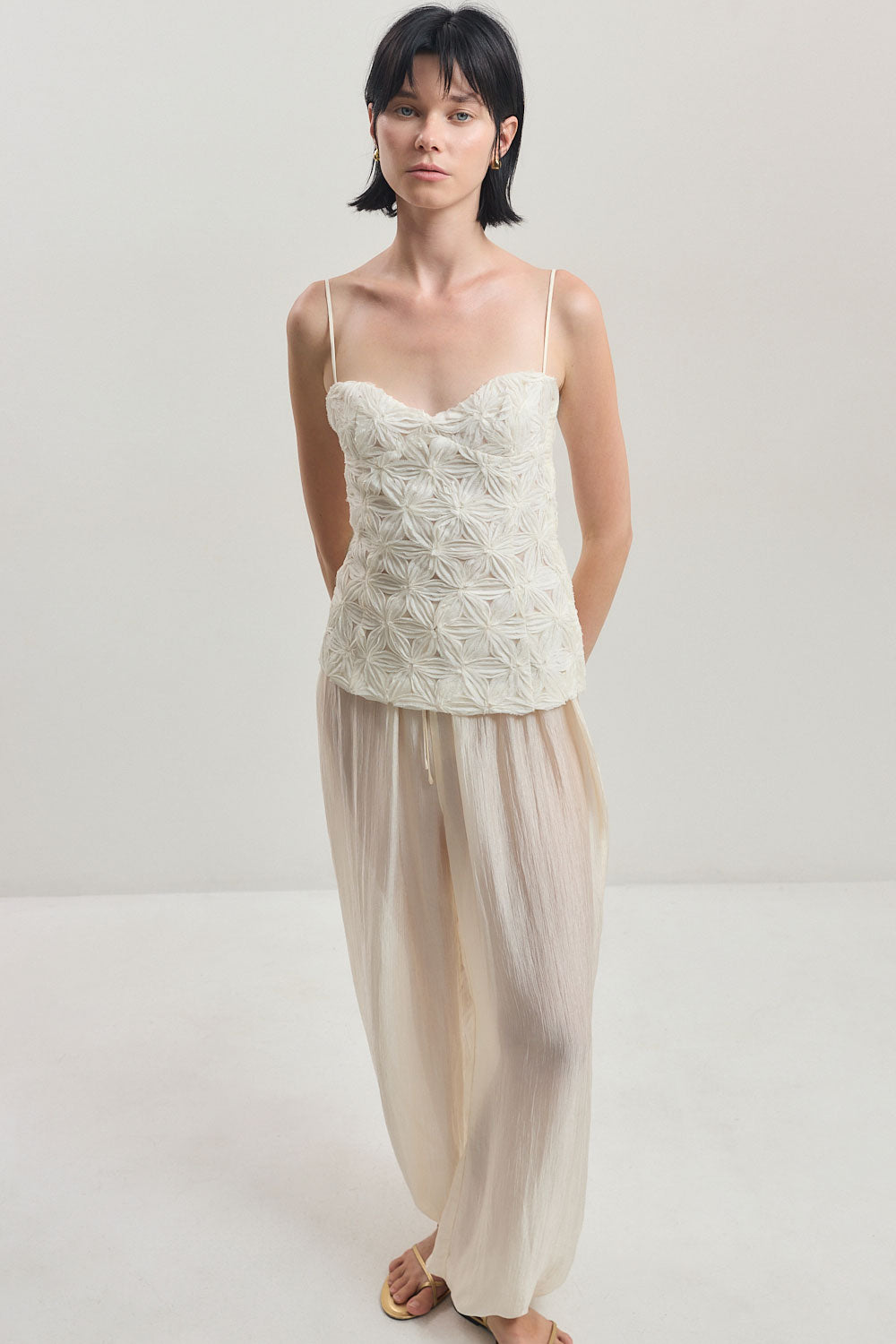 Embossed Floral Corset Top