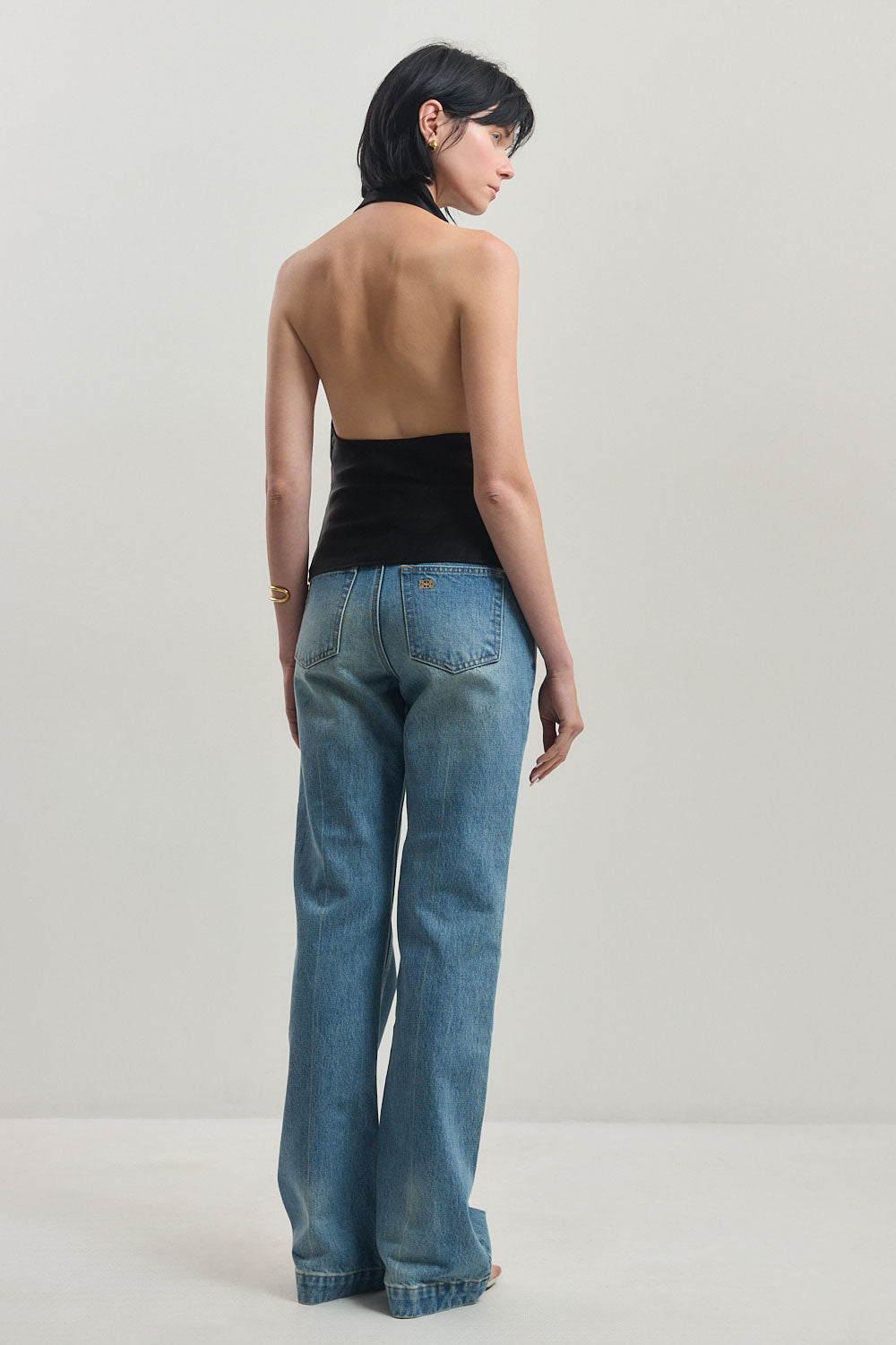 Twill Draped Halter Top