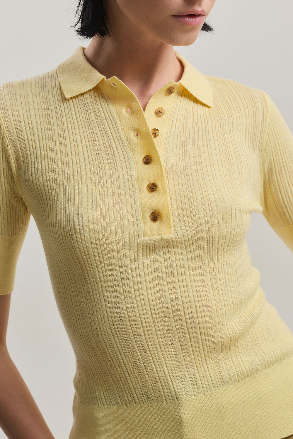 Mid Sleeve Polo Top