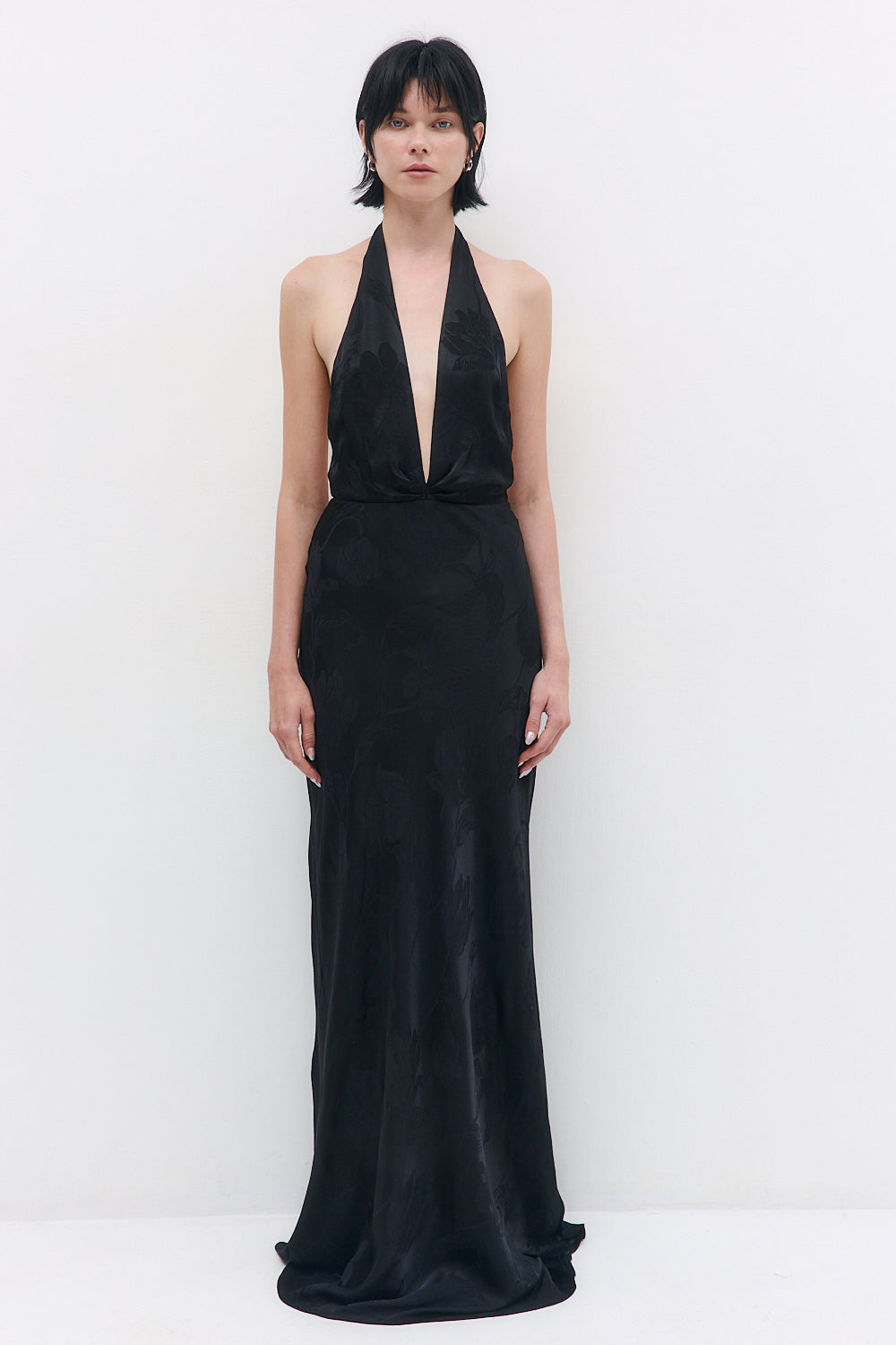 Satin Halter Maxi Dress