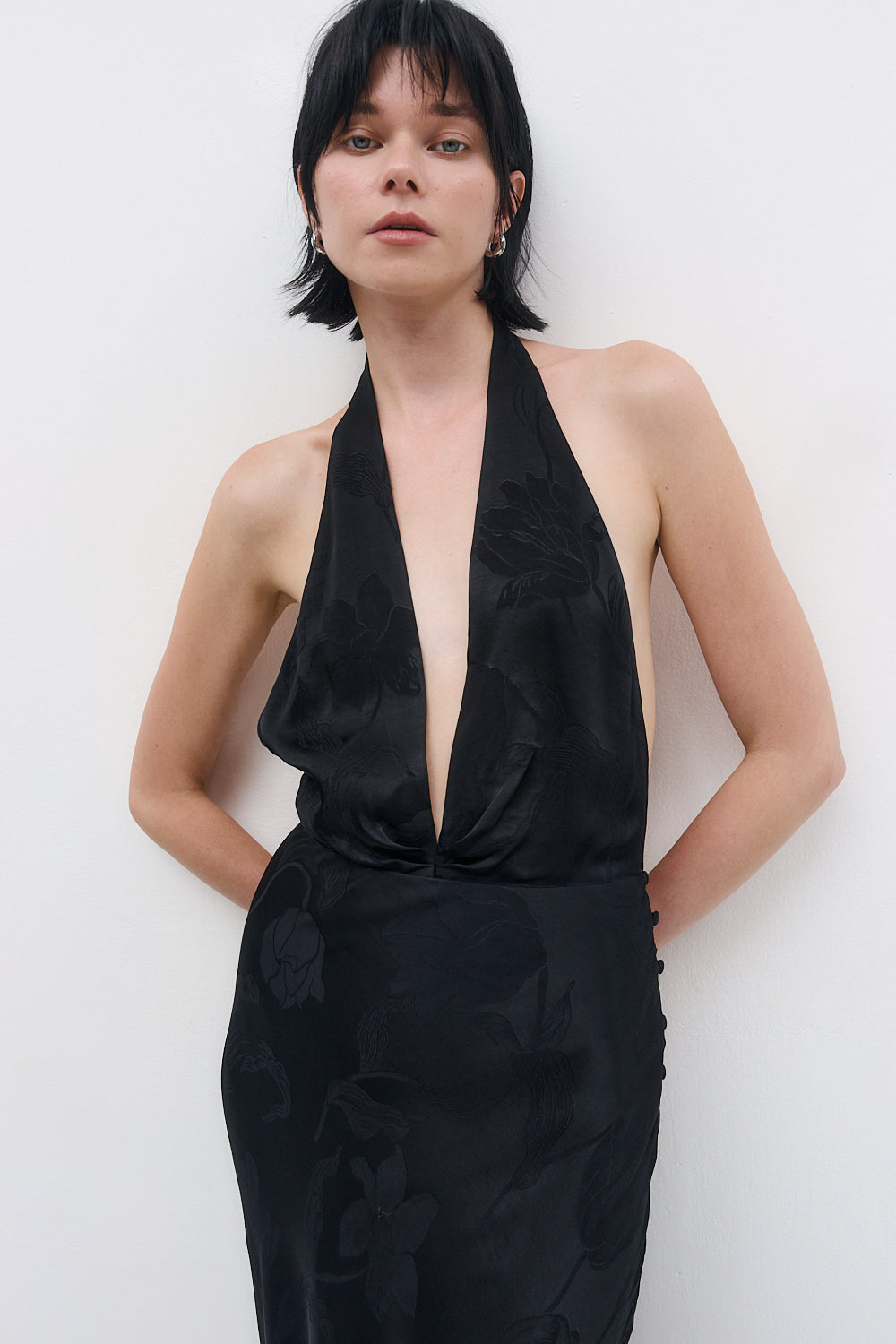Satin Halter Maxi Dress