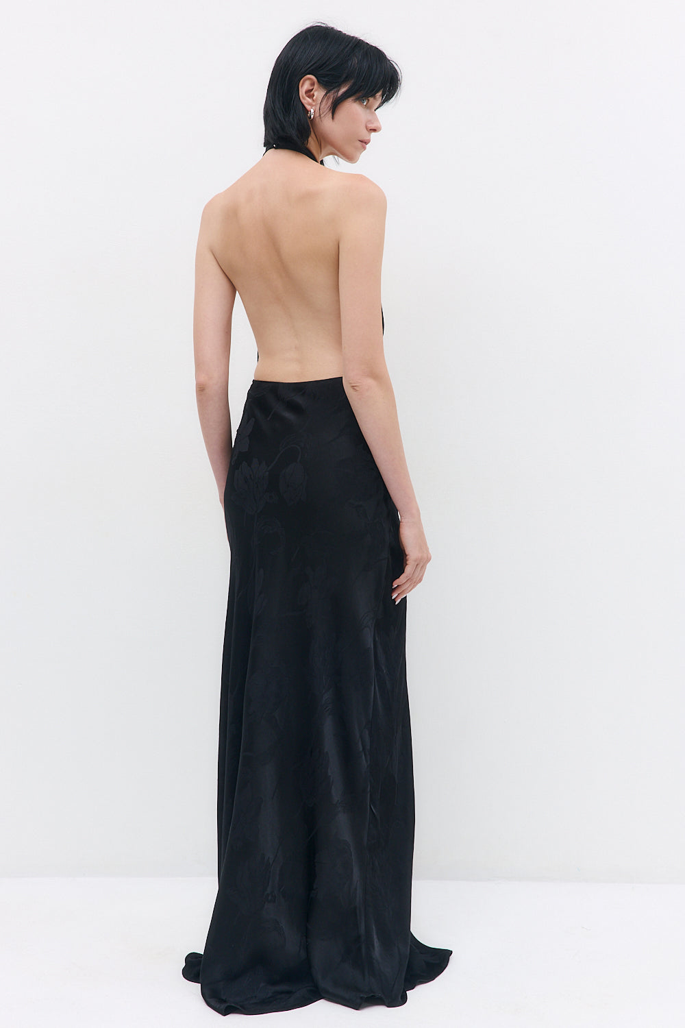 Satin Halter Maxi Dress