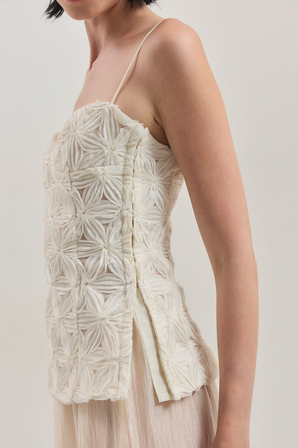 Embossed Floral Corset Top