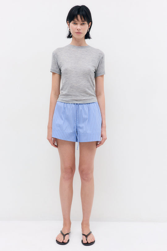 Mid Rise Poplin Shorts