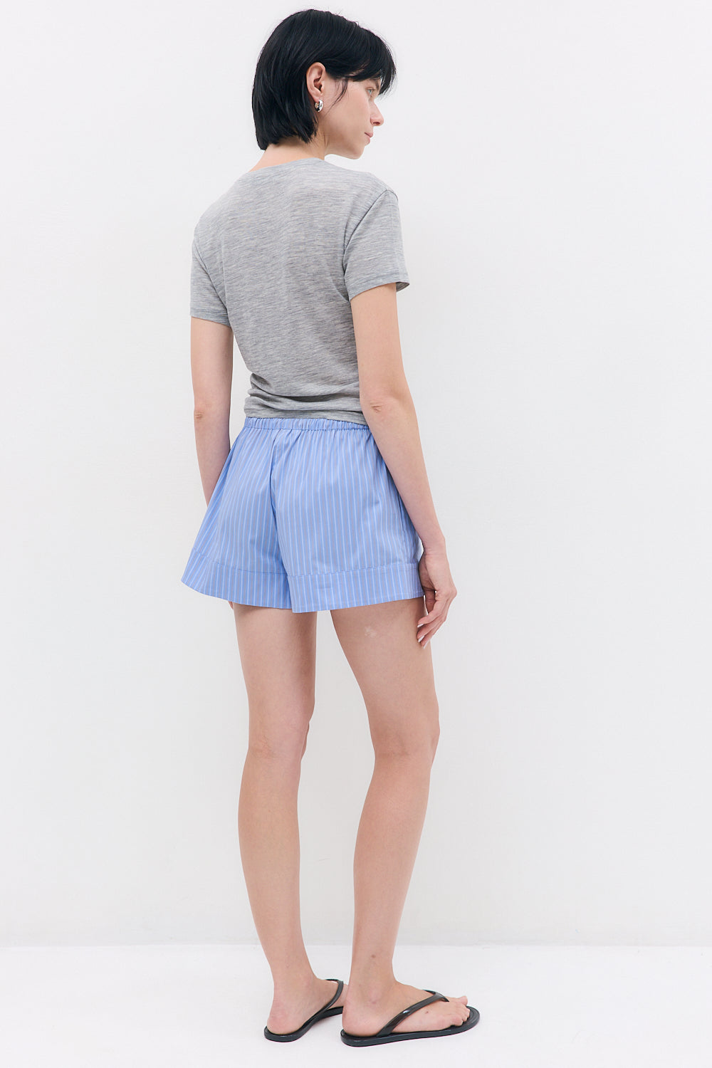 Mid Rise Poplin Shorts