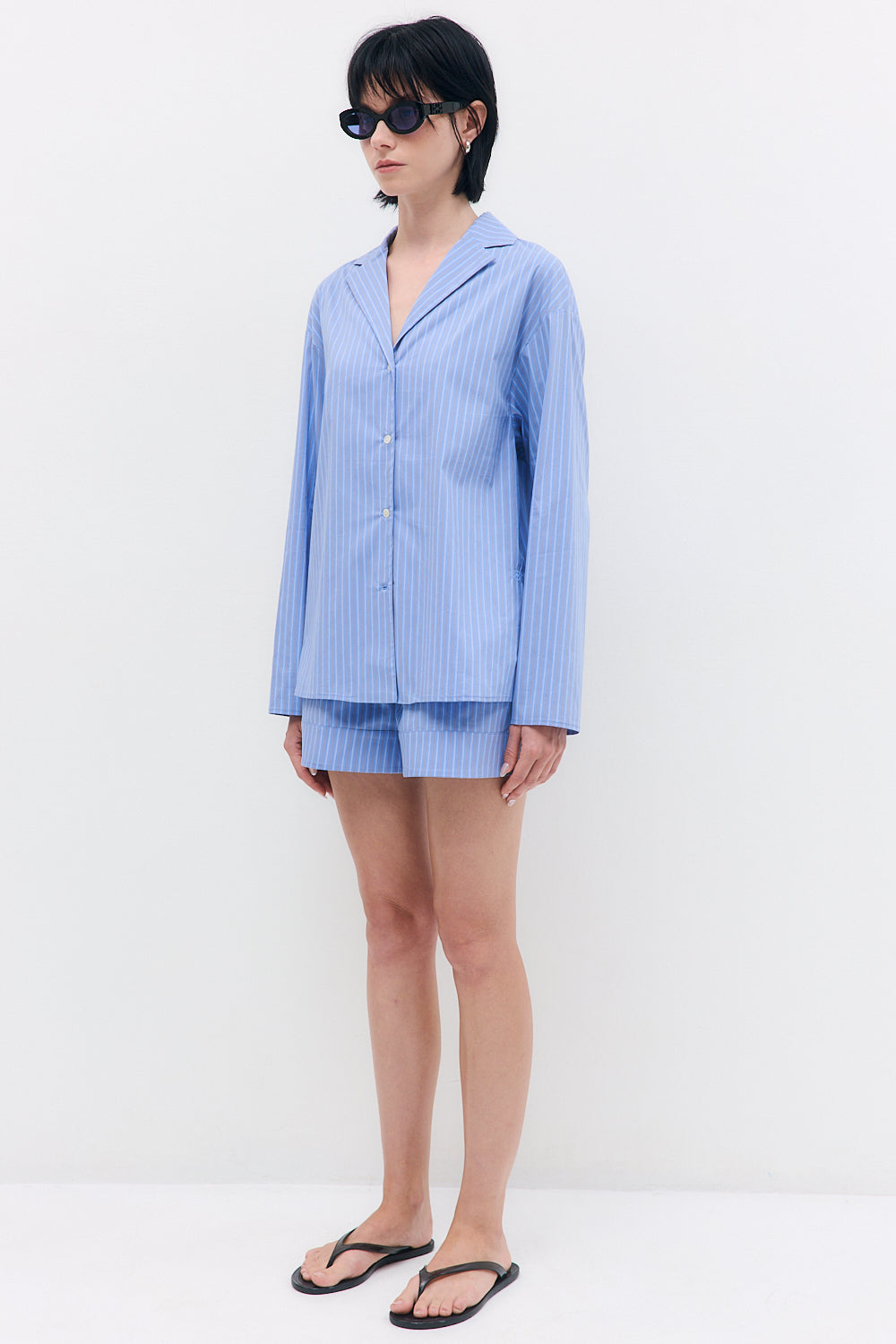 Open Collar Poplin Shirt