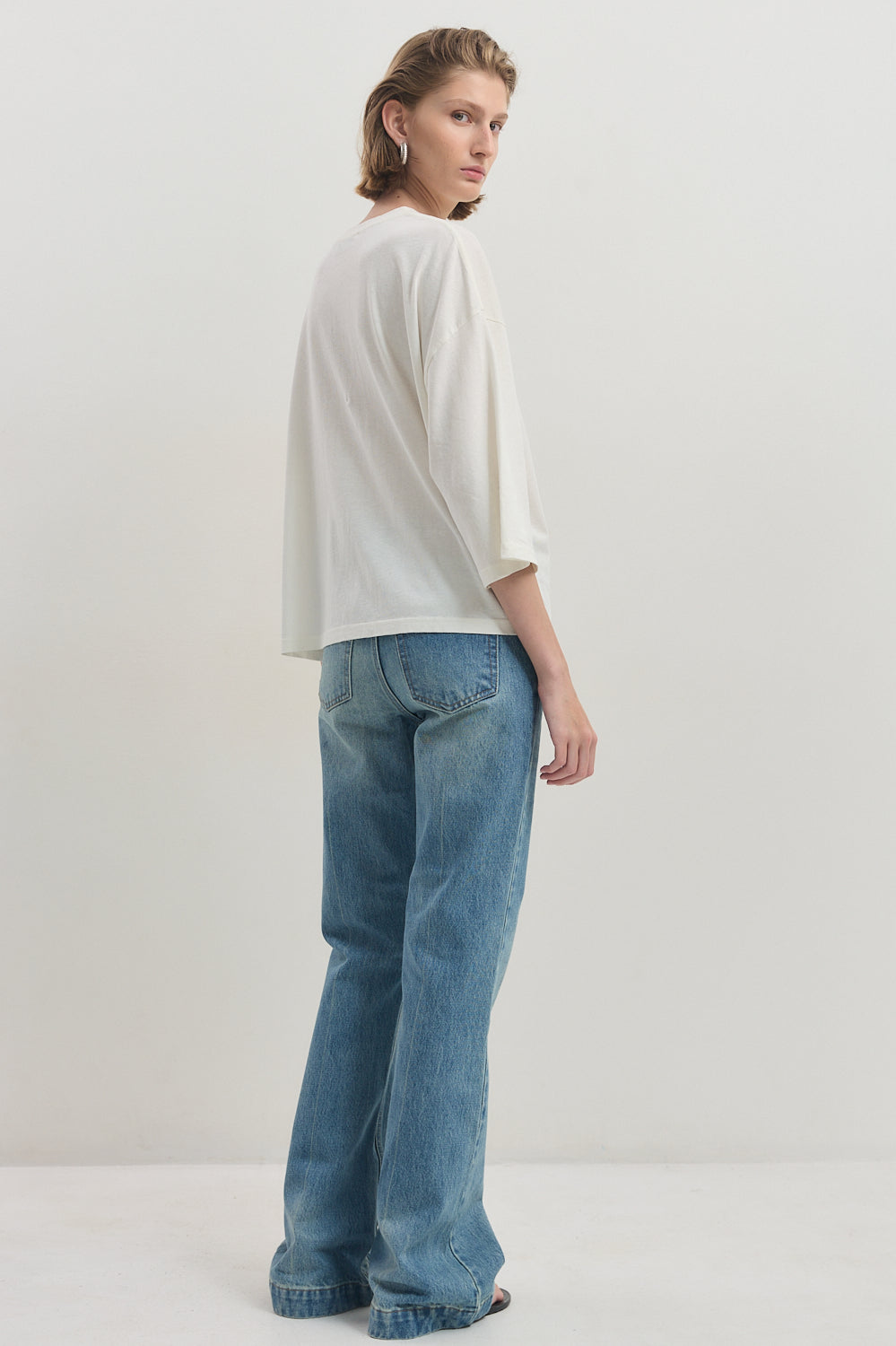 Boxy Mid Sleeve T Shirt