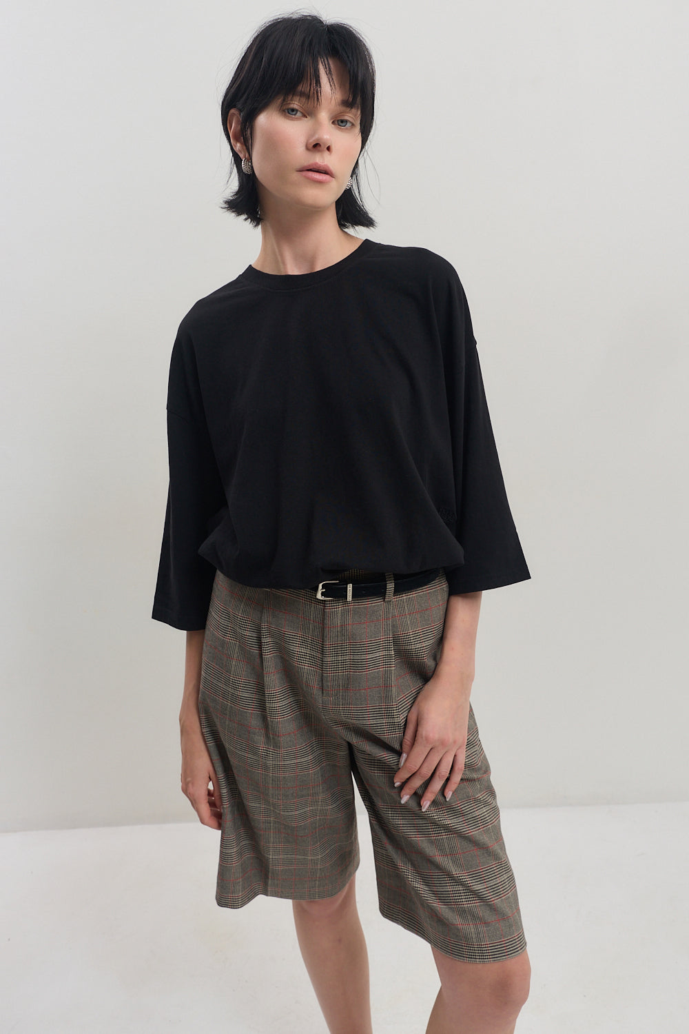 Boxy Mid Sleeve T Shirt
