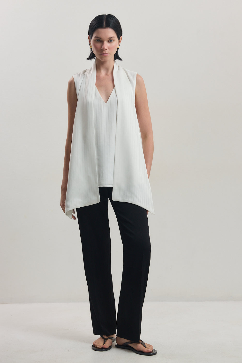 V Neck Scarf Top