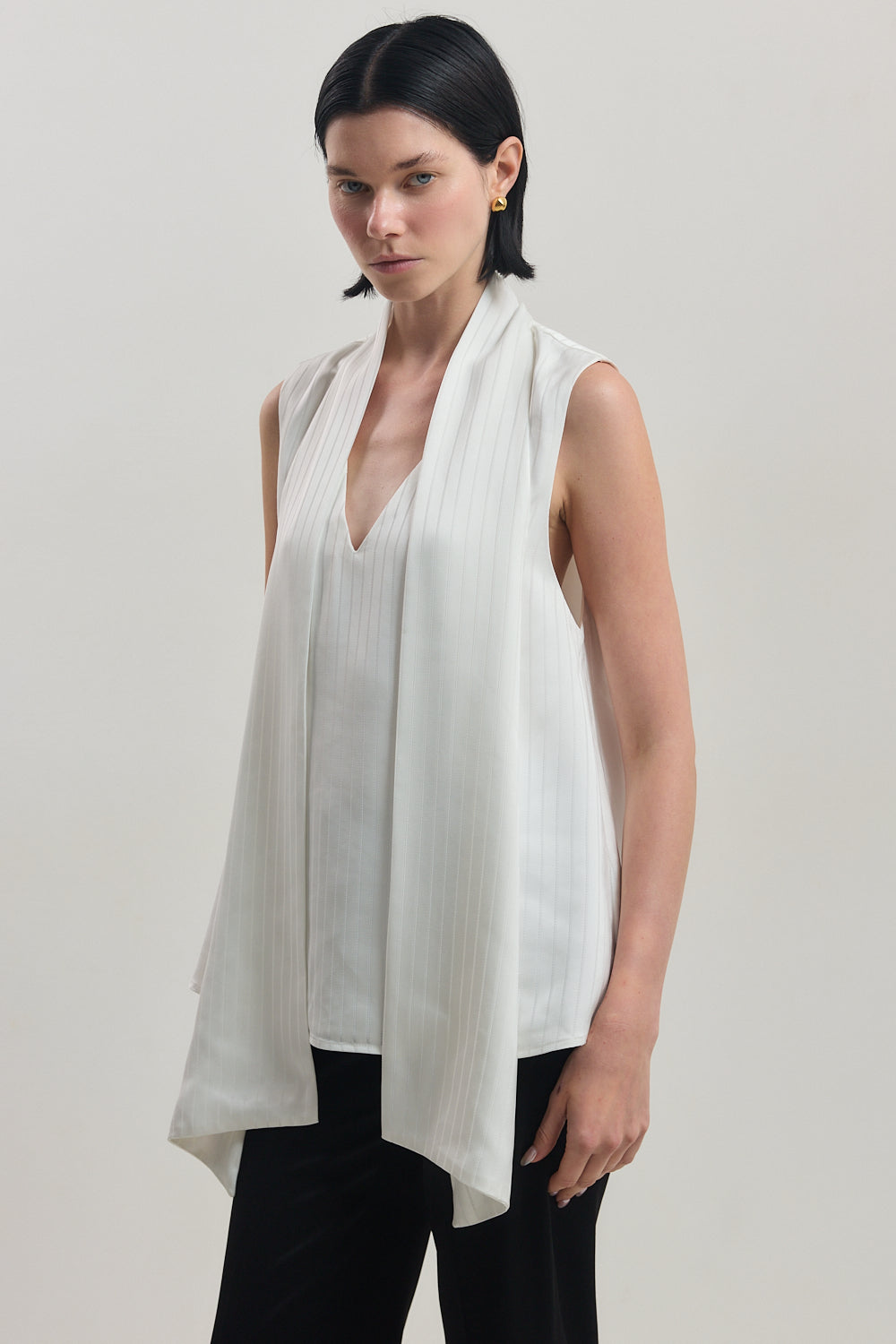 V Neck Scarf Top