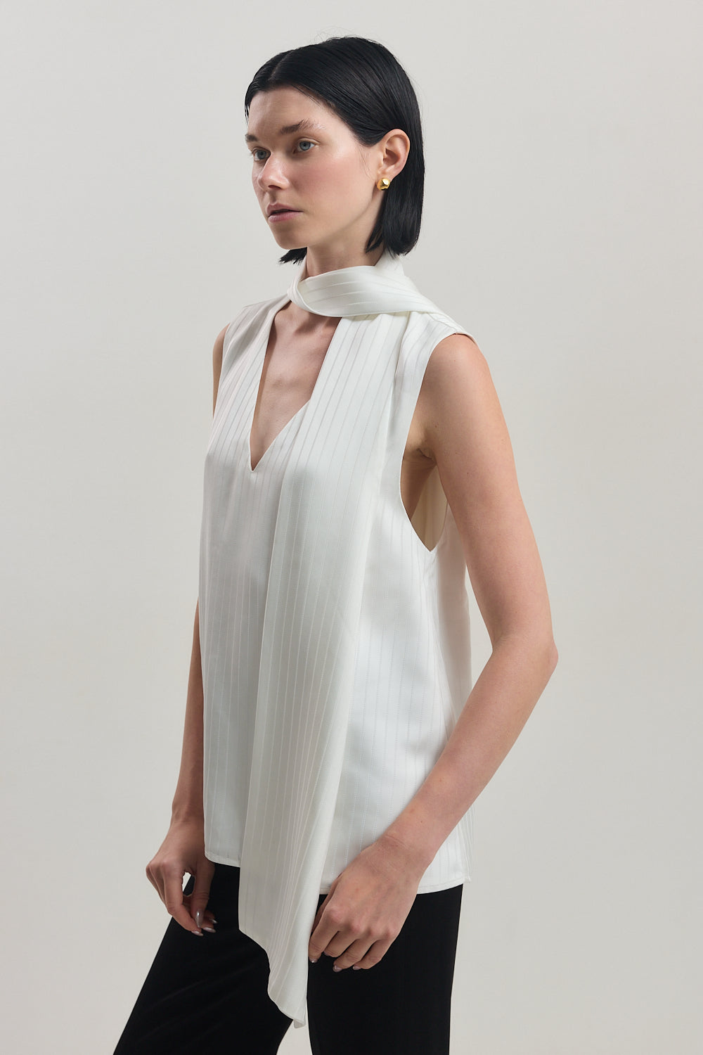 V Neck Scarf Top