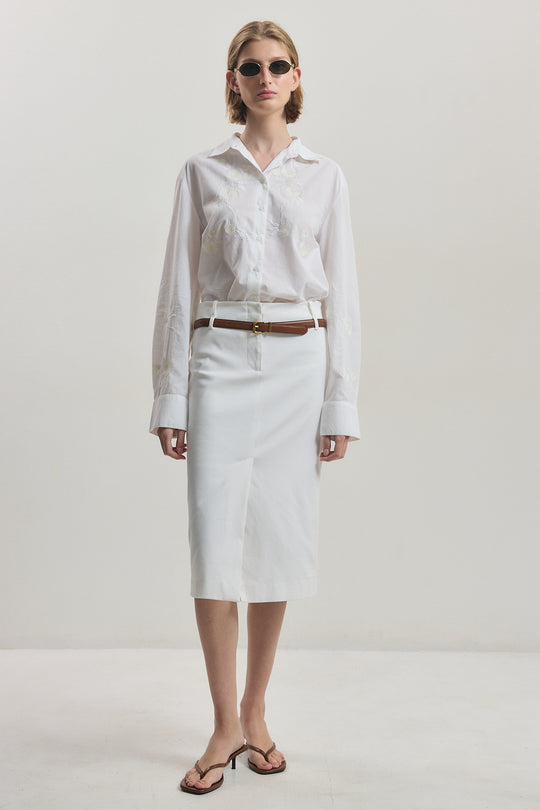 Cotton Midi Skirt