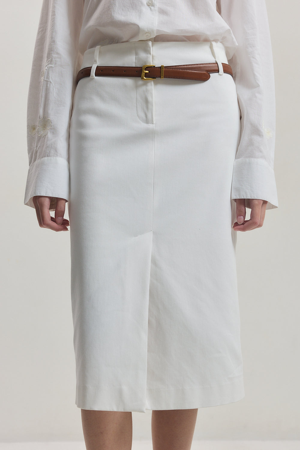 Cotton Midi Skirt