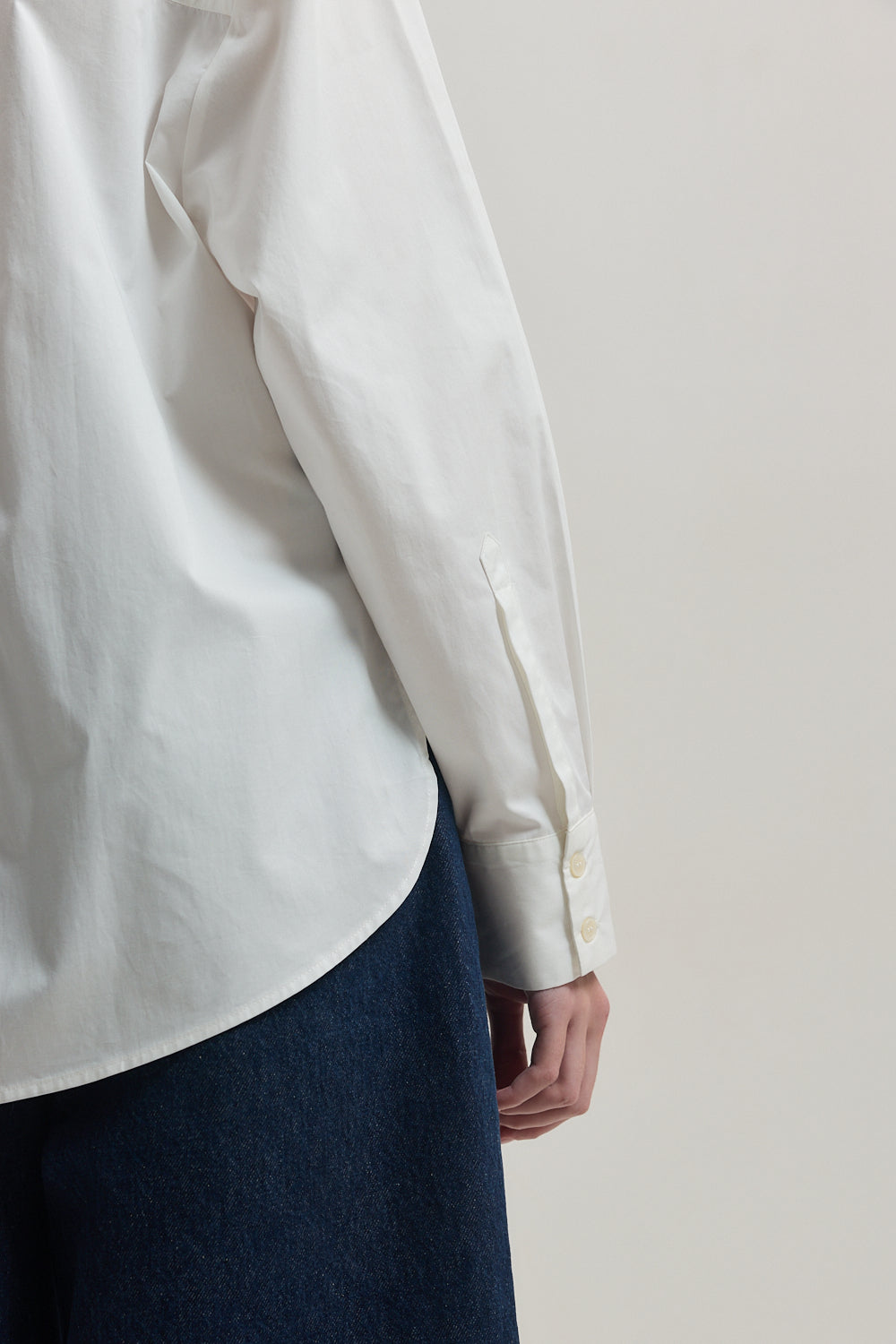 Mandarin Collar Poplin Shirt