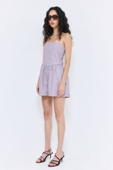 Striped Drill Strapless Jumpsuit