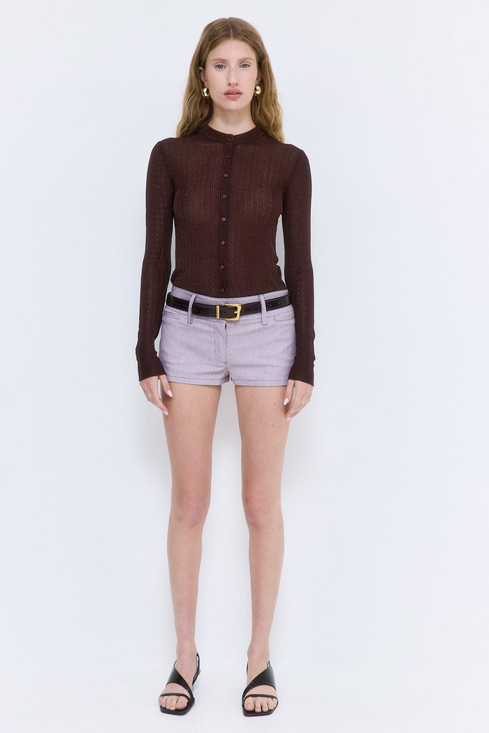 Striped Drill Shorts