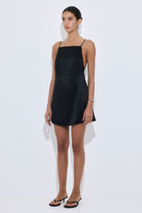 Satin Squared Neck Mini Dress