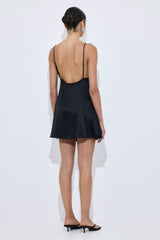 Satin Squared Neck Mini Dress