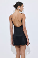 Satin Squared Neck Mini Dress