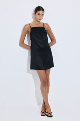 Satin Squared Neck Mini Dress
