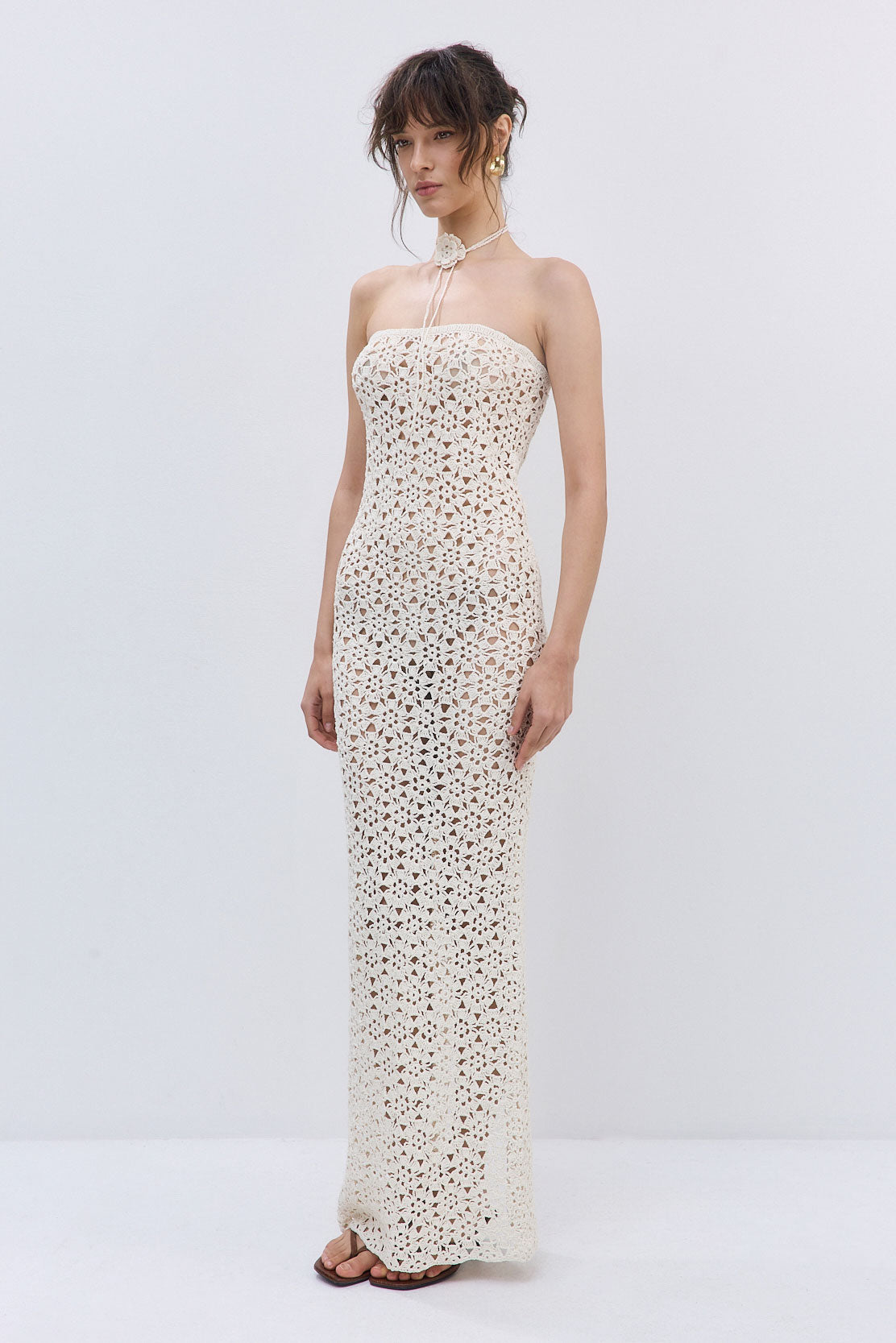 Flower Crochet Maxi Dress