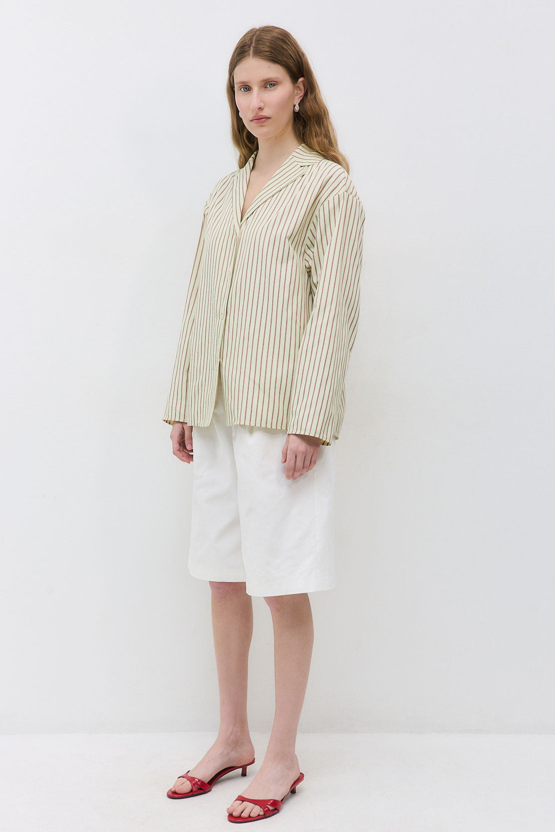 Open Collar Poplin Shirt