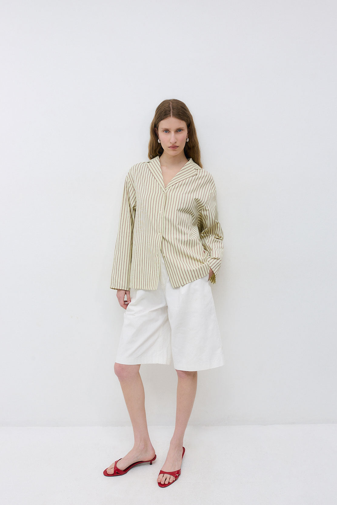 Open Collar Poplin Shirt