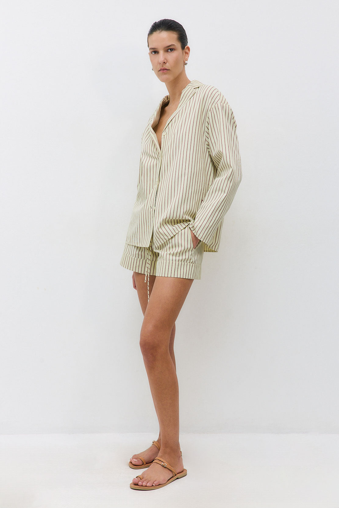 Mid Rise Poplin Shorts