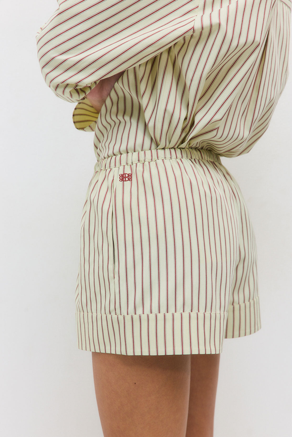 Mid Rise Poplin Shorts