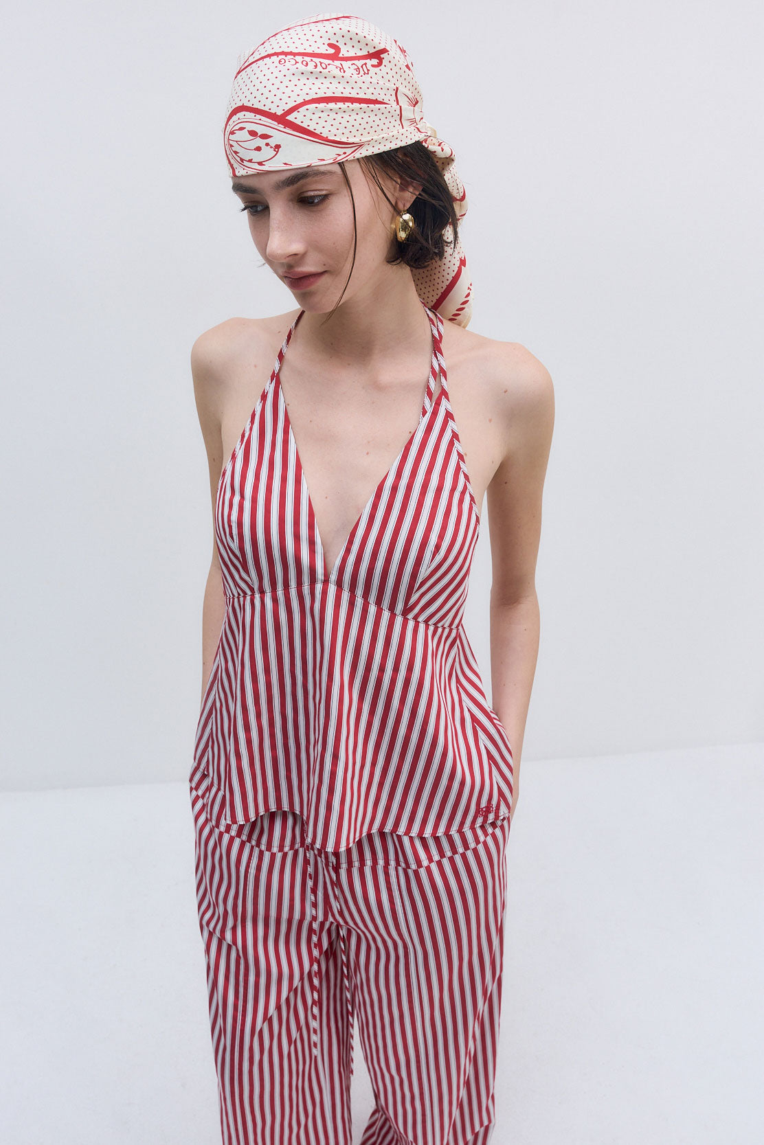 Poplin V Neck Blouse