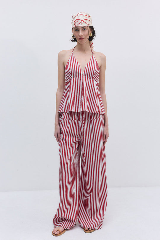 Poplin V Neck Blouse