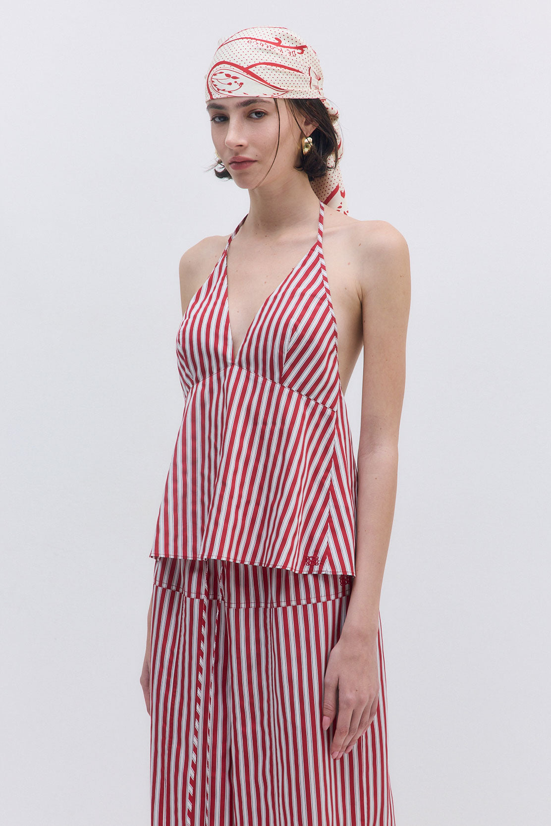 Poplin V Neck Blouse