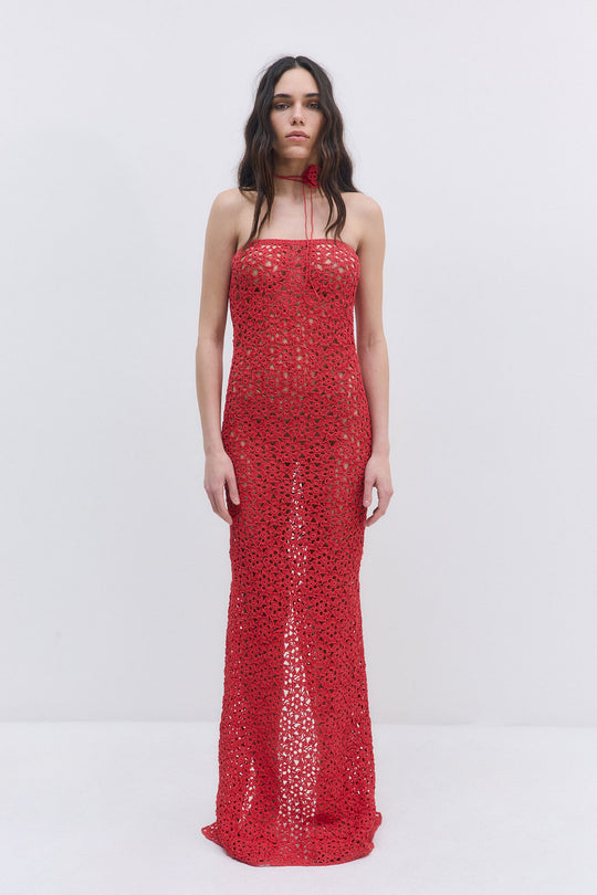 Flower Crochet Maxi Dress