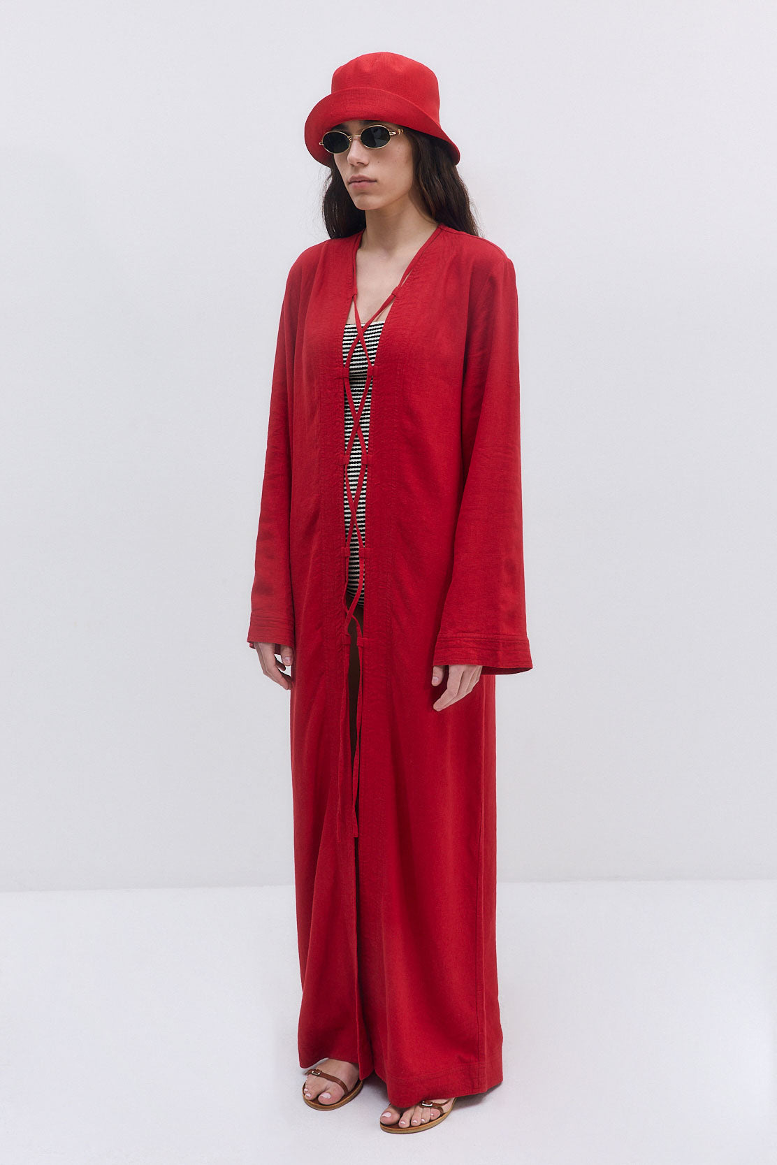 Linen String Tie Cover Up