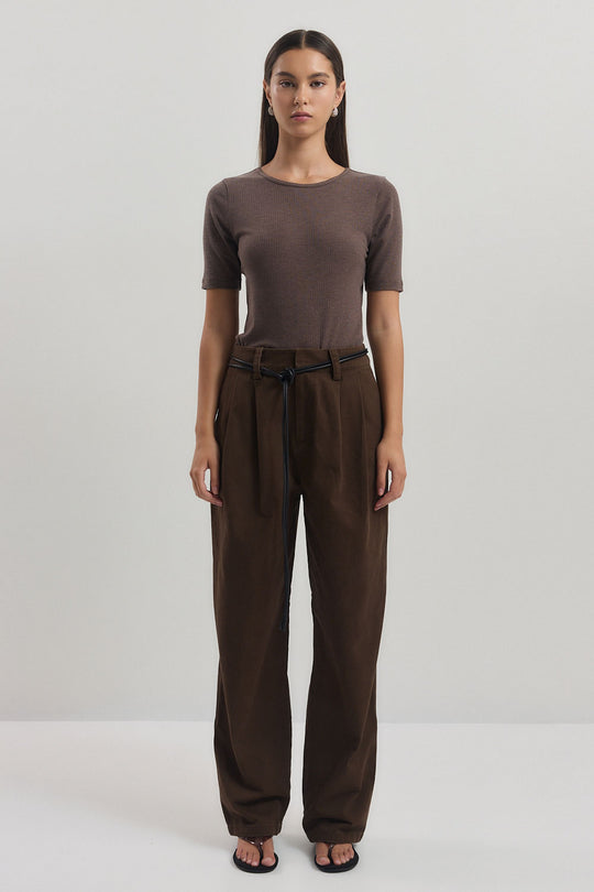 Cotton Pleated Pants