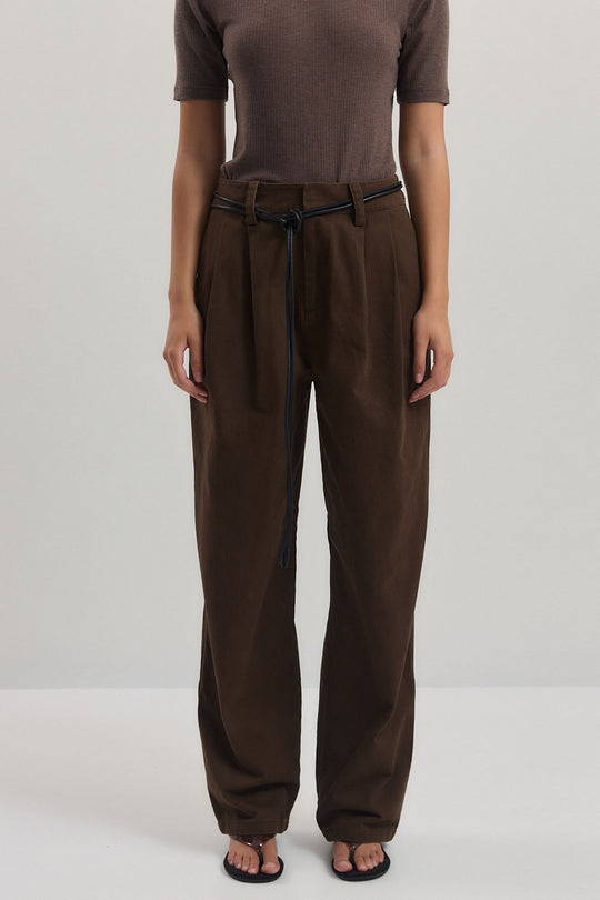 Cotton Pleated Pants