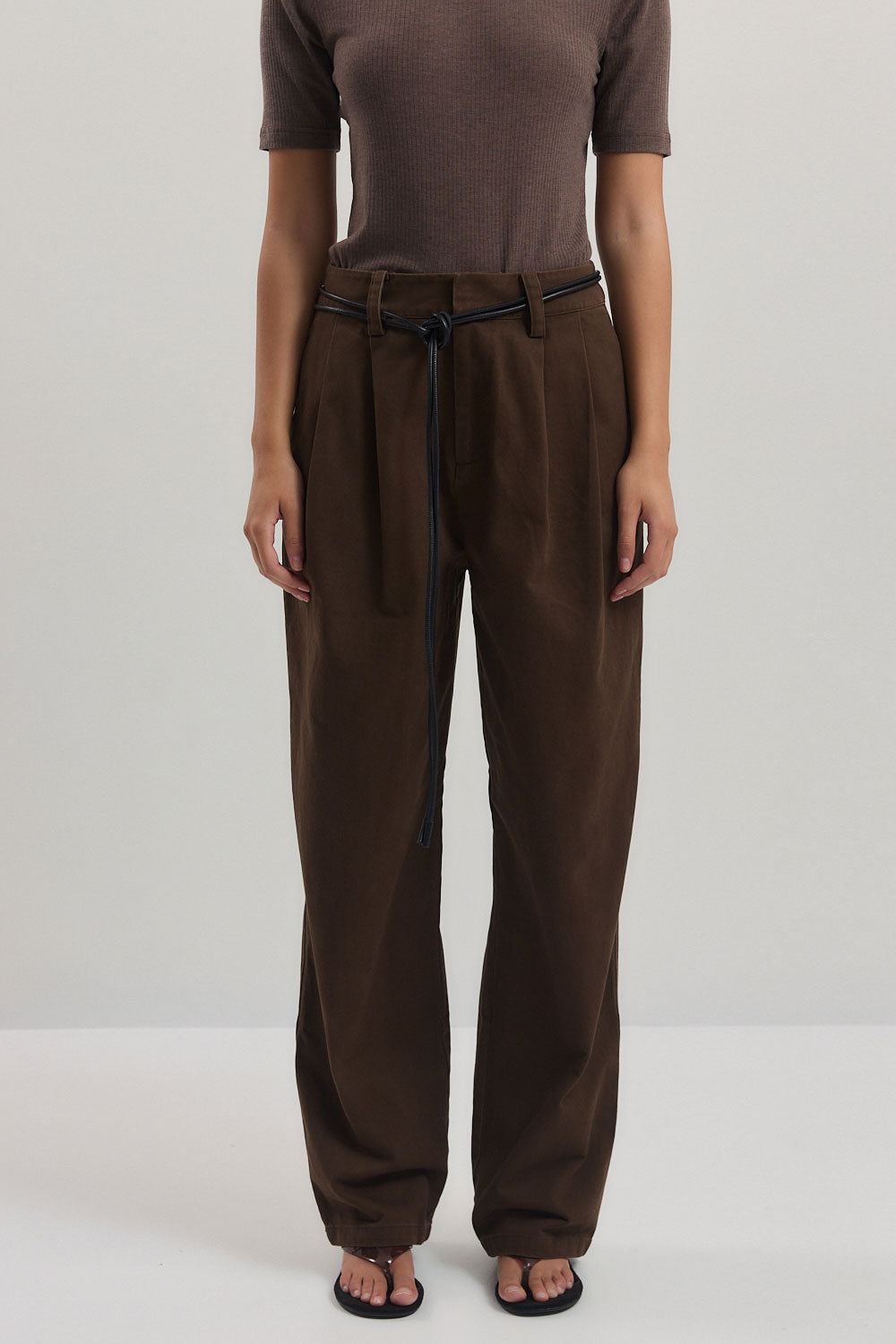 Cotton Pleated Pants