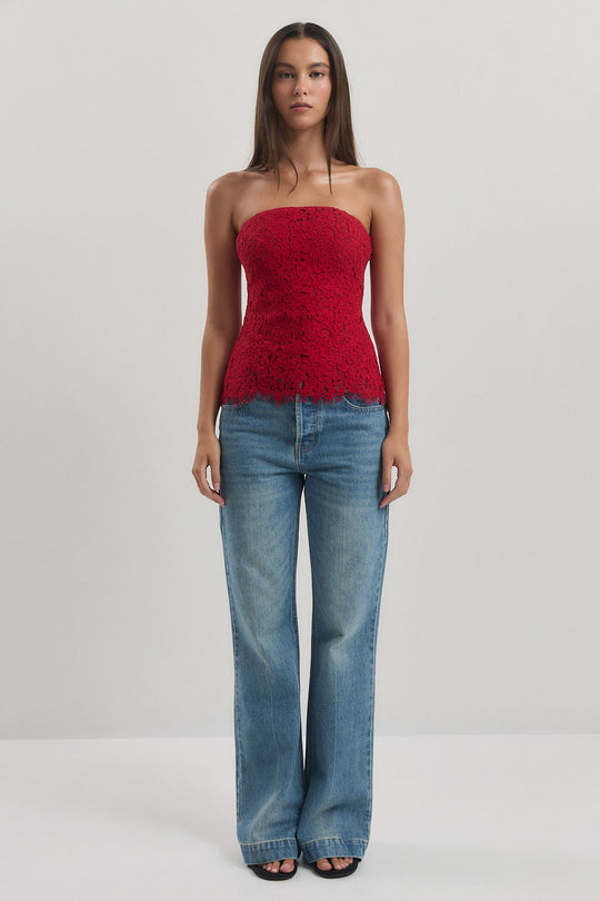 Strapless Lace Top
