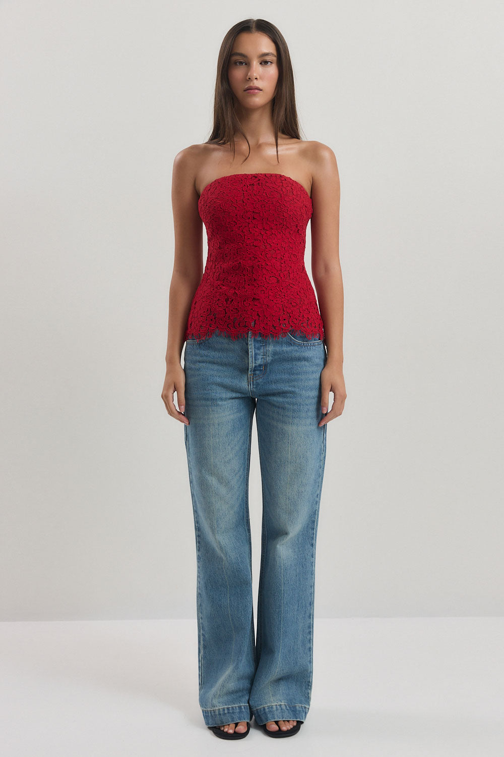 Strapless Lace Top