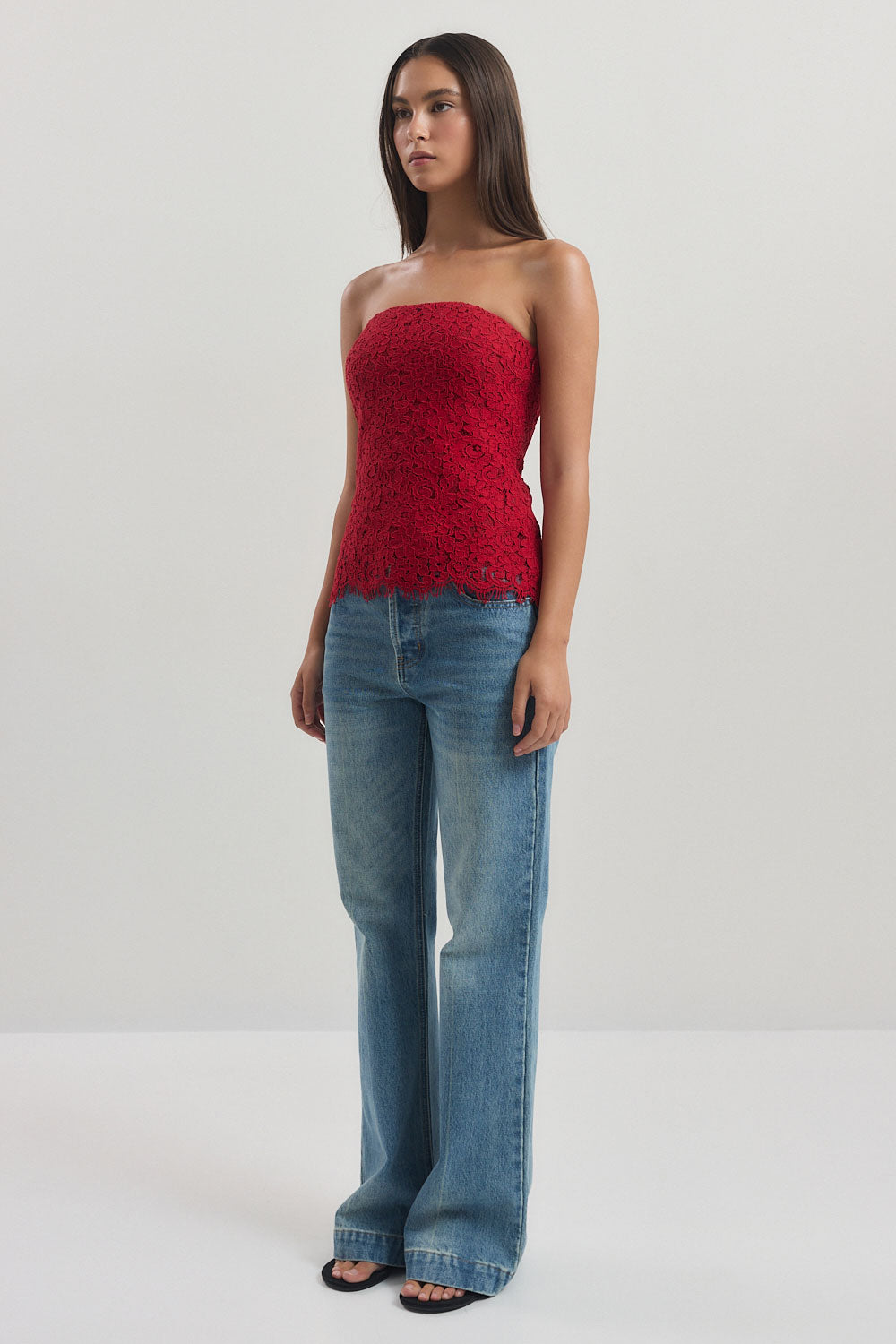 Strapless Lace Top