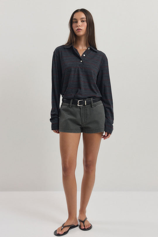 Wide Belt Cotton Shorts