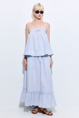 Ruffled Poplin Maxi Skirt