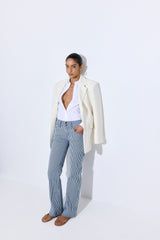 Drill Cotton Flared Leg Pants