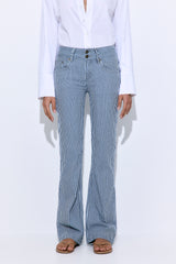 Drill Cotton Flared Leg Pants