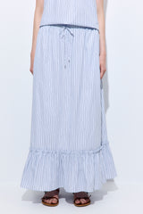 Ruffled Poplin Maxi Skirt