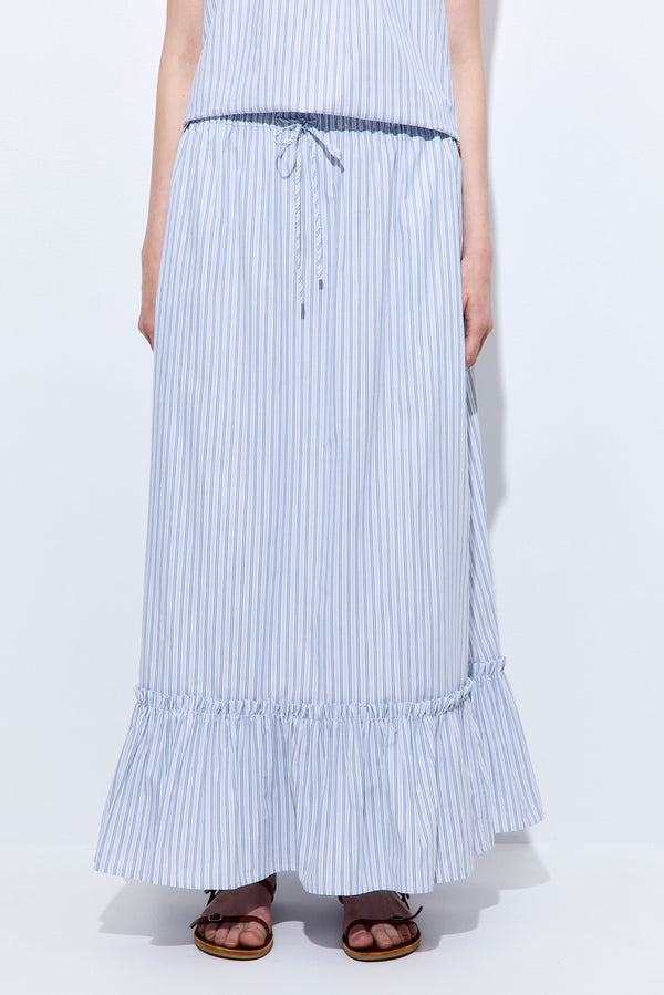 Ruffled Poplin Maxi Skirt