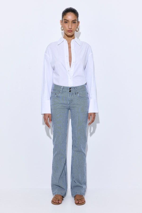 Drill Cotton Flared Leg Pants