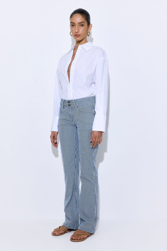 Drill Cotton Flared Leg Pants